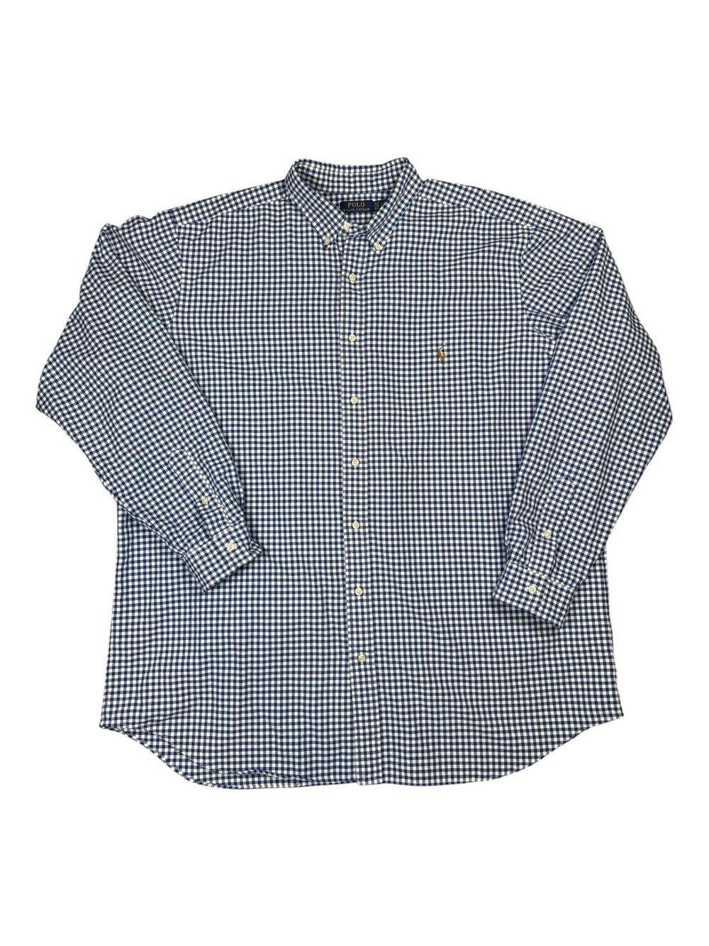 POLO Ralph Lauren Long Sleeve Cotton Gingham Check Button Down Shirt Men's 2XLT